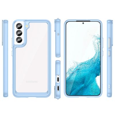 2. Outer Space Case for Samsung Galaxy S23+ cover with a flexible frame blue