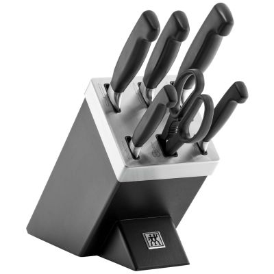 ZWILLING Four Star 35145-007-0 Self-Sharpening Knife Set, 7 Pieces, Black