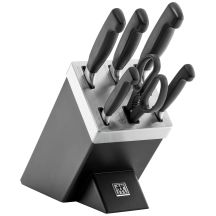 ZWILLING Four Star 35145-007-0 Self-Sharpening Knife Set, 7 Pieces, Black