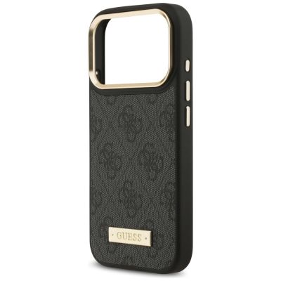 6. Guess 4G Logo Plate MagSafe Case for iPhone 17 Pro - Black