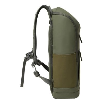 6. Rivacase Eden Backpack Travel Backpack Olive Waxed Leather (Pull Up), Polyester, Recycled Polyethylene Terephthalate (rPET)
