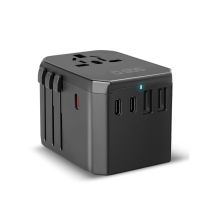SBS Universal GaN Travel Adapter 70W 3xUSB-C 2xUSB-A with Case - Black