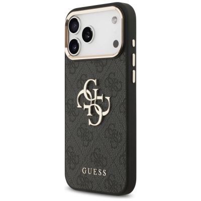 2. Guess 4G Big 4G Classic Logo Case for iPhone 17 Pro Max - Black and Gold