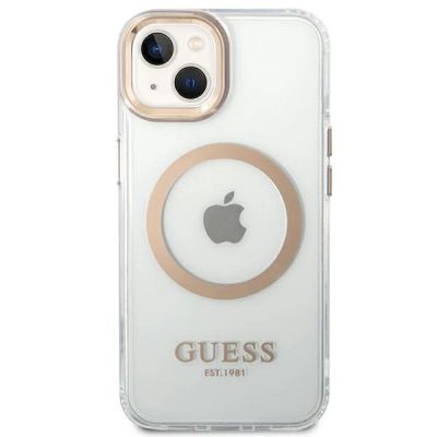 3. Guess GUHMP14MHTRMD iPhone 14 Plus 6.7 "gold / gold hard case Metal Outline Magsafe