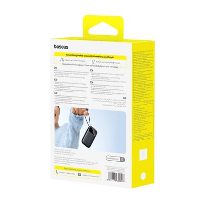 6. Baseus EnerFill FC31 10000mAh 45W Power Bank with USB-C and Lightning Cables - Black