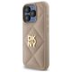 2. DKNY Quilted Stack Logo iPhone 15 Pro Case - Beige