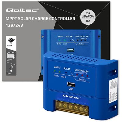 8. QOLTEC MPPT 15A CHARGE CONTROLLER FOR POWERING DC RECEIVERS AND CHARGING 12V/24V BATTERIES | LIFEPO4
