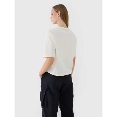 2. Women's oversize printed T-shirt 4F 4FWSS25TTSHF1971-11S