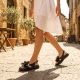 6. Women's leather wedge sandals, black, Filippo DS6965