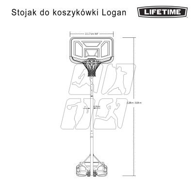 7. Lifetime 44 &quot;Basketball Stand LOGAN 90819