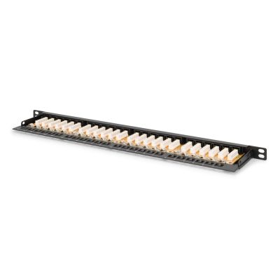 15. Digitus High-Density Patch Panel 19" 24 x RJ45, LSA horizontal, Cat. 6, unshielded, 0.5U, black, cable guide
