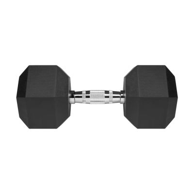 3. HEX 20 kg rubber-coated cast iron dumbbell REBEL ACTIVE