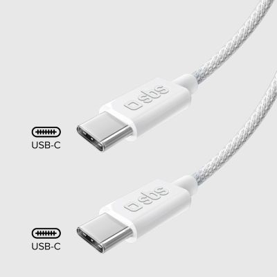 10. SBS TECABLETISSUETCCG USB-C - USB-C 1.5m 60W braided cable - gray