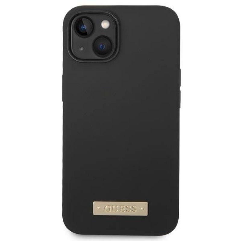 3. Guess GUHMP14MSBPLK iPhone 14 Plus 6.7" black/black hard case Silicone Logo Plate MagSafe