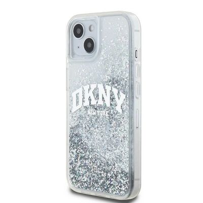 2. DKNY Liquid Glitter Big Logo case for iPhone 15 / 14 / 13 - white