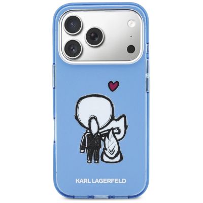 3. Karl Lagerfeld Karl & Choupette Back MagSafe Case for iPhone 17 Pro - Blue
