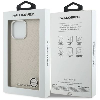 8. Karl Lagerfeld FW Stamped Karl MagSafe Case for iPhone 16 Pro Max - Beige