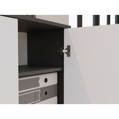 9. CLOSED SHELVING OLIV 2D ANTHRACITE/WHITE SET