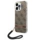 Guess GUOHCP14LH4STW iPhone 14 Pro 6.1 "brown / brown hardcase 4G Print Strap