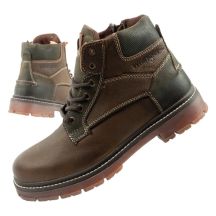 Wrangler Allan Mid men's boots Chelsea boots elegant leather green brown