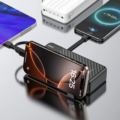 6. Dudao K11 Pro 20000mAh Powerbank with Built-in Cables - Black