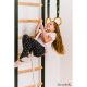 6. BENCHK GYMNASTICS WALL BARS WITH ADJUSTABLE BEECHWOOD PULL-UP BAR AND GYMNASTICS ACCESSORIES 711B A076