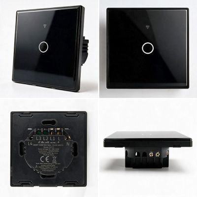 6. QOLTEC LIGHT ON/OFF SWITCH | TOUCH 1-CHANNEL | WI-FI | TIMER | TUYA | BLACK