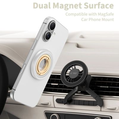 5. Tech-Protect MMR700 Lamano MagSafe Magnetic Phone Holder - Gray and Gold