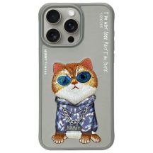 Nimmy Glasses Cool Cat Case for iPhone 15 Pro - Gray
