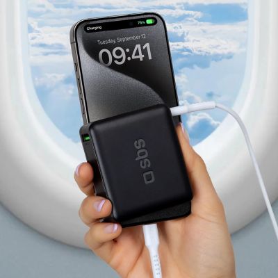 9. Powerbank SBS 20000mAh 65W PD AFC USB-C USB-A for laptop, tablet, smartphone - black