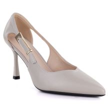 Women's gray high heel pumps Vinceza 62288