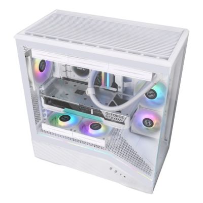 10. Lian Li Vector V100 PC Case, Midi-Tower, ATX, RGB, Tempered Glass - White