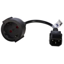 Akyga AK-PC-10A cable (C14 / IEC C14 / IEC 320 C14 M - Schuko F; 0.15m; black)