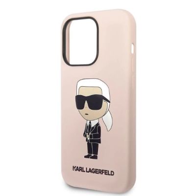 6. Karl Lagerfeld Silicone Ikonik case for iPhone 14 Pro Max - pink