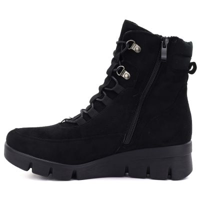3. Women's black suede wedge ankle boots M.Daszyński MR23109A-3