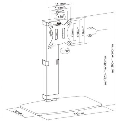 7. Equip 650126 Monitor Holder/Stand 81.3 cm (32") Desk Black