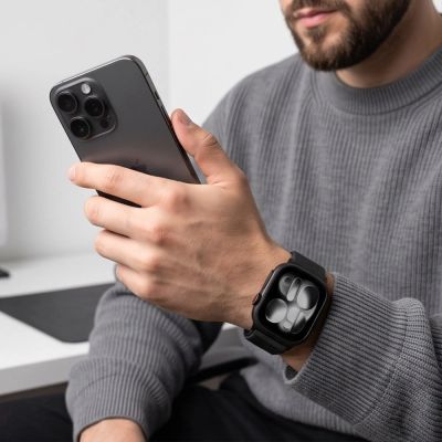 4. Tech-Protect NylonLoop Band for Apple Watch 44 / 45 / 46 / 49 mm – Black