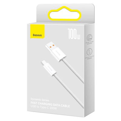 5. Baseus Dynamic Series USB - USB Type C cable 100W 2m white (CALD000702)