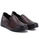5. Women's leather wedge slip-on shoes, burgundy, Potocki JE19505