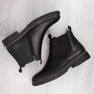 4. Rieker M RKR634 comfortable insulated leather ankle boots, black