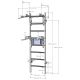 23. WOODEN AND METAL GYMNASTIC WALL BAR WITH BAR AND ACCESSORIES BENCHK 232W