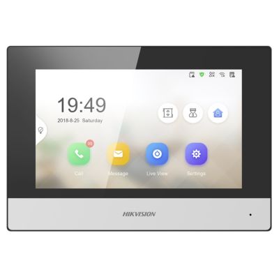HIKVISION DS-KH6320-WTE1 Video Intercom Monitor 17.8cm (7") Black, Silver
