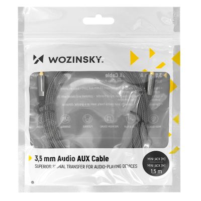 6. Wozinsky universal mini jack cable 2x AUX cable 3 m black