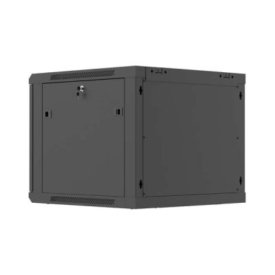 14. Lanberg 19" 9U 600x600 black wall-mounted rack cabinet with perforated doors (flat pack)