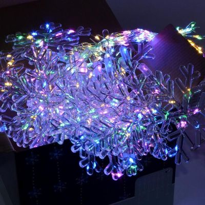 11. CHRISTMAS TREE LIGHTS LIGHT CURTAIN 200x200 CM 408LED SNOWFLAKES MULTICOLOR
