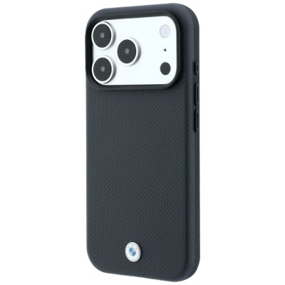 2. BMW Sign Kevlar Metal Logo MagSafe Case for iPhone 18 Pro Max / 17 Pro Max - Dark Gray