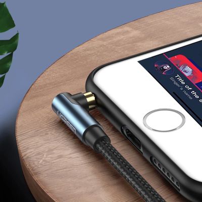 18. Ugreen angled AUX cable 2 x mini jack 3.5 mm 1m blue (AV112)