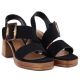 3. Women's suede sandals with a block heel, black, Potocki 54307