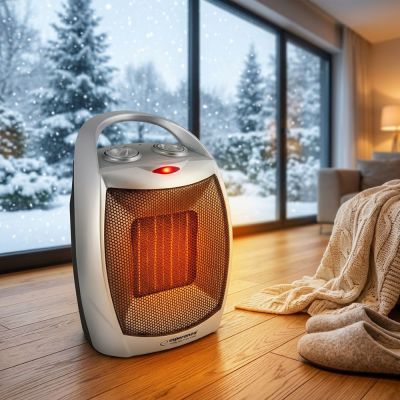 9. Esperanza EHH006 electric fan heater (1500W; 3 heating levels; black, silver)