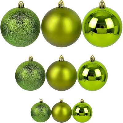 2. DECORATIVE PLASTIC BAUBLE SAFE 46 PCS GREEN MICA